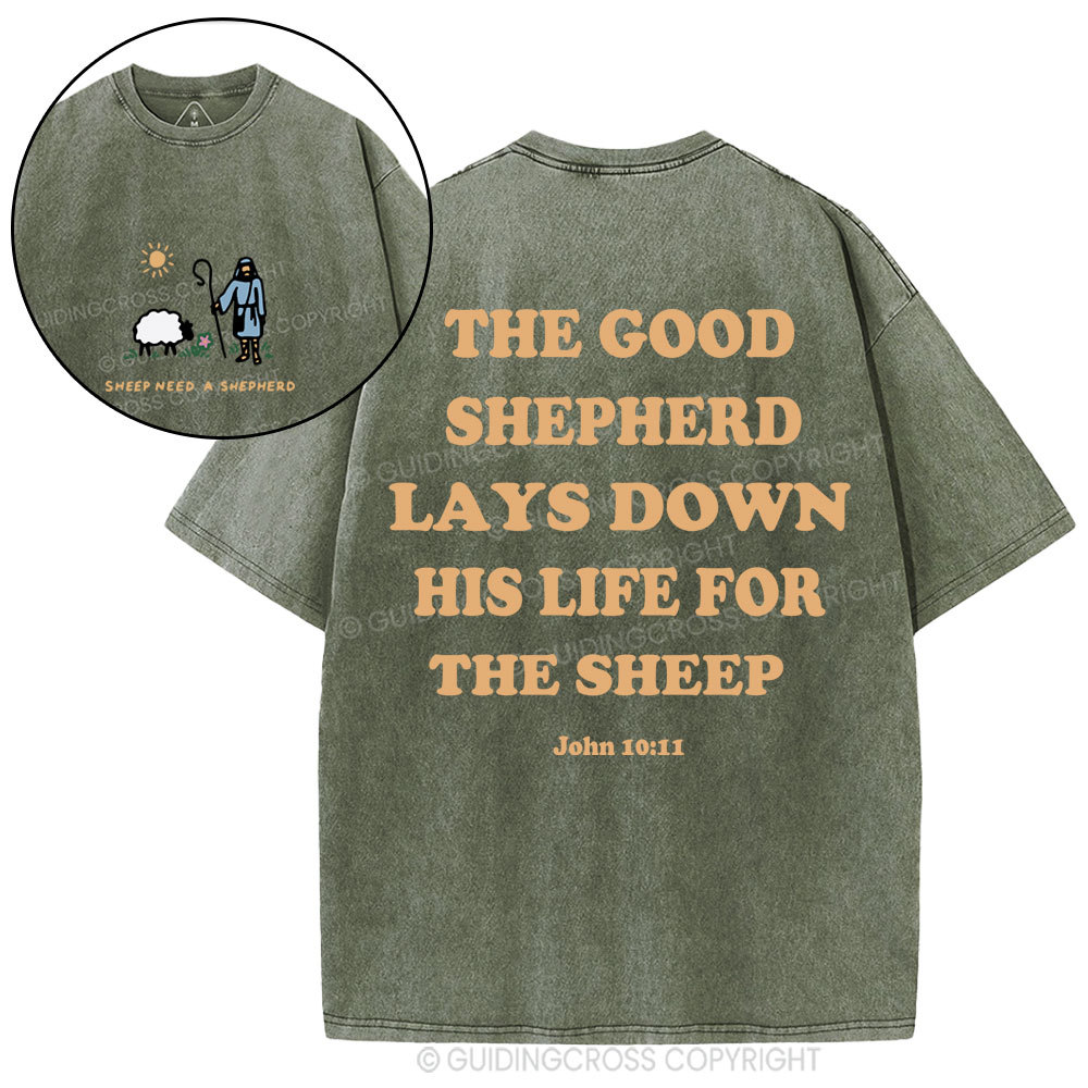 Sheep Need A Shephero Christian Washed T-Shirt