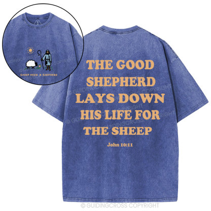Sheep Need A Shephero Christian Washed T-Shirt
