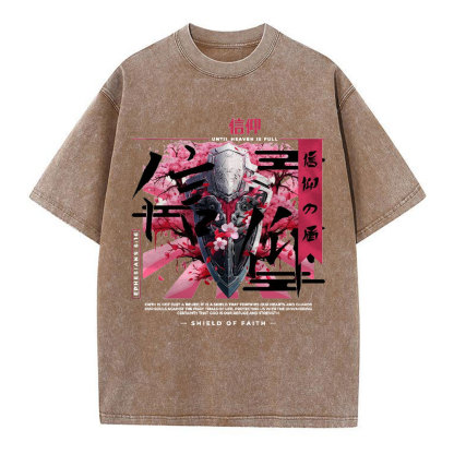 Shield Of Faith Chirstian Washed T-Shirt