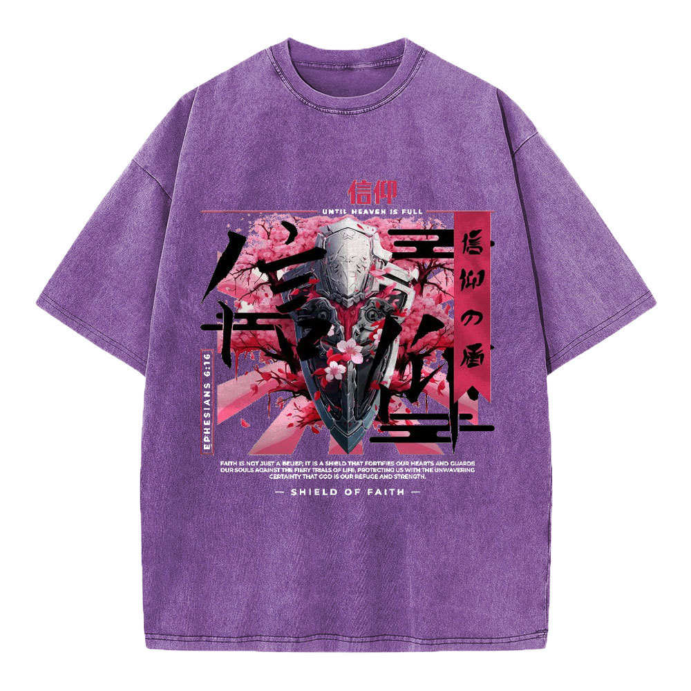 Shield Of Faith Chirstian Washed T-Shirt