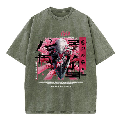 Shield Of Faith Chirstian Washed T-Shirt
