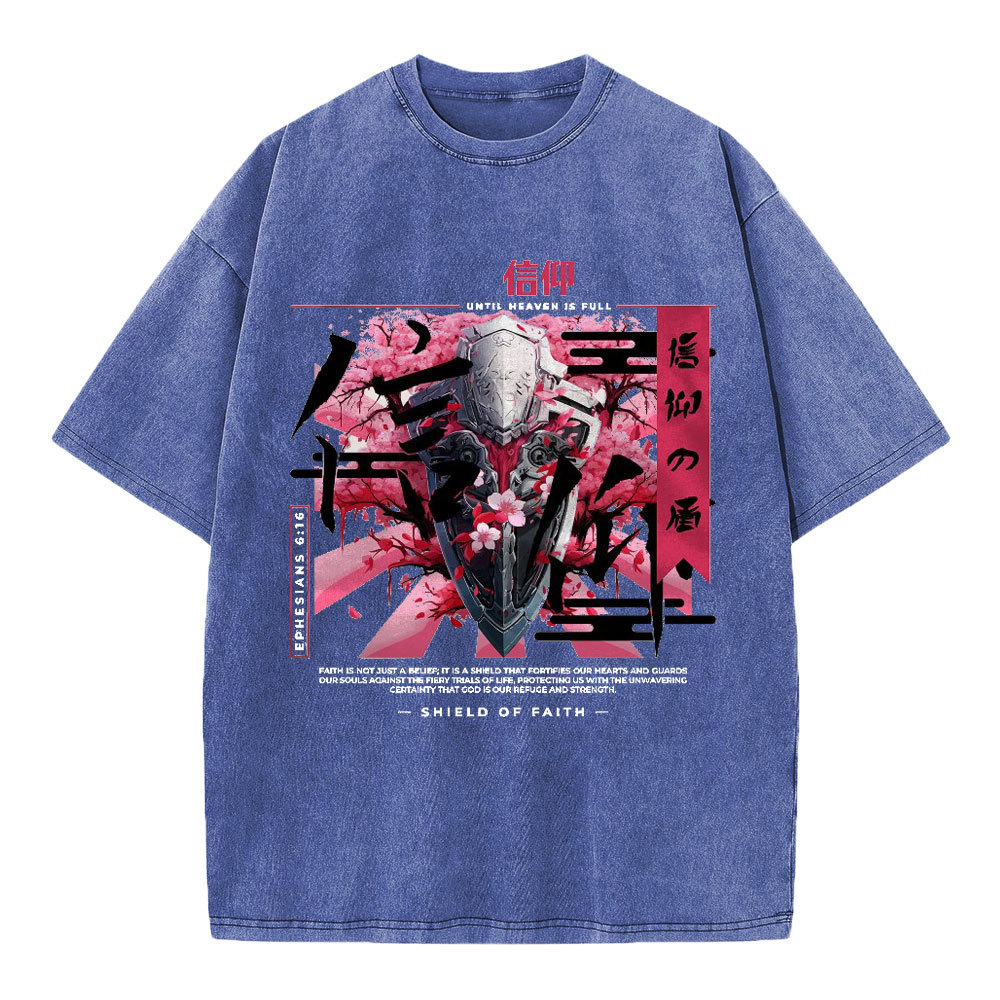 Shield Of Faith Chirstian Washed T-Shirt