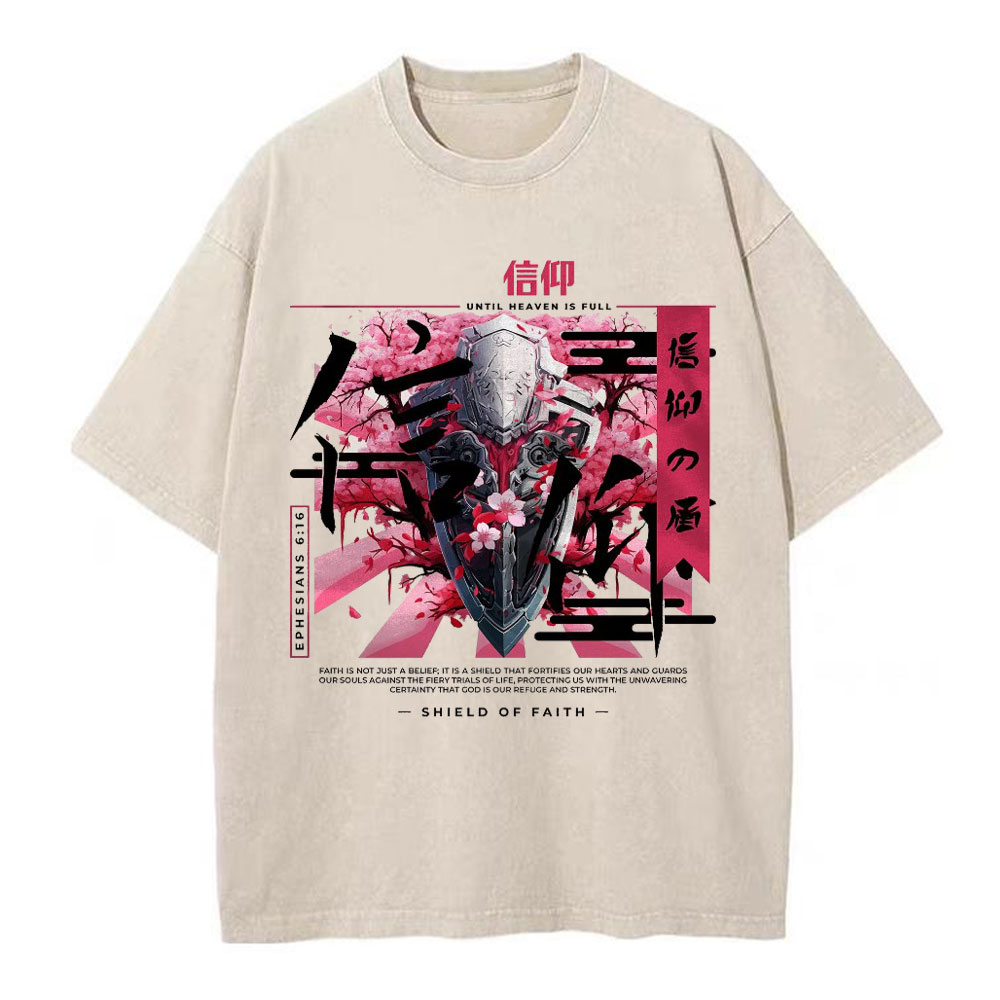 Shield Of Faith Chirstian Washed T-Shirt