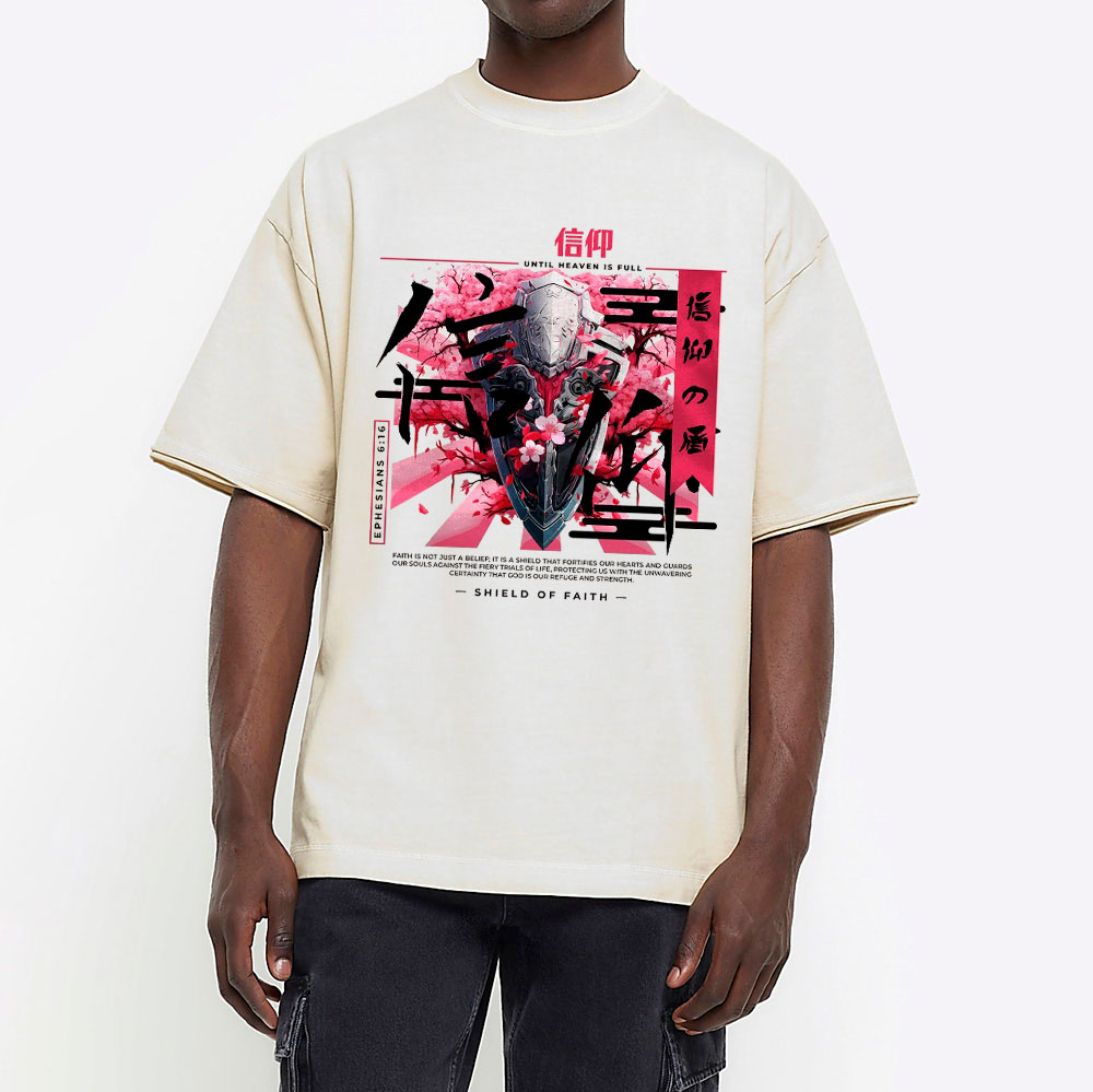 Shield Of Faith Chirstian Washed T-Shirt