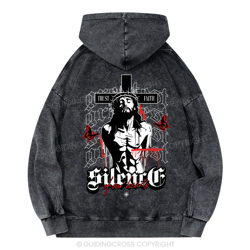 Silence Of Our Hearts Christian Washed Hoodie