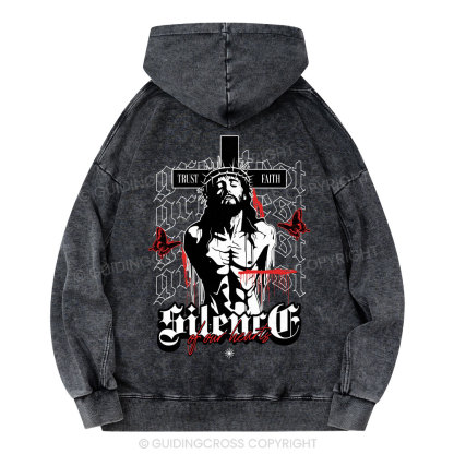 Silence Of Our Hearts Christian Washed Hoodie