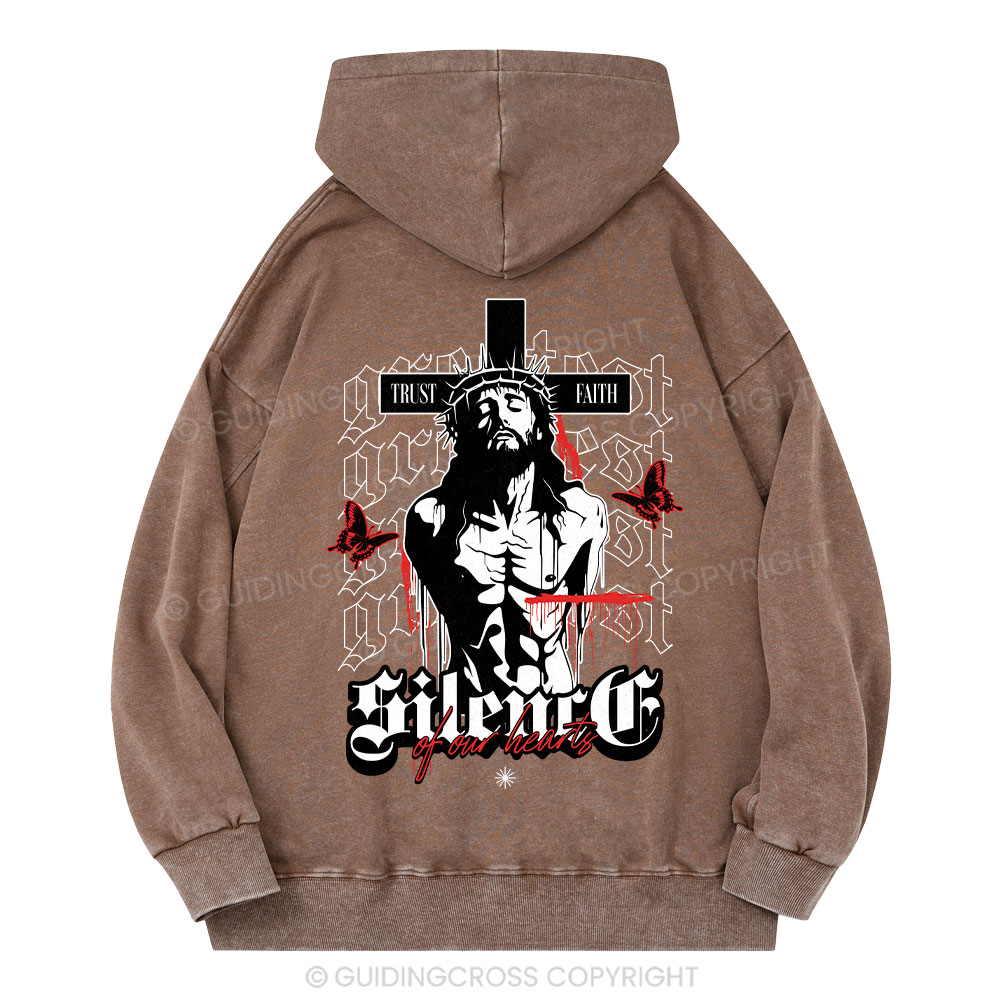 Silence Of Our Hearts Christian Washed Hoodie
