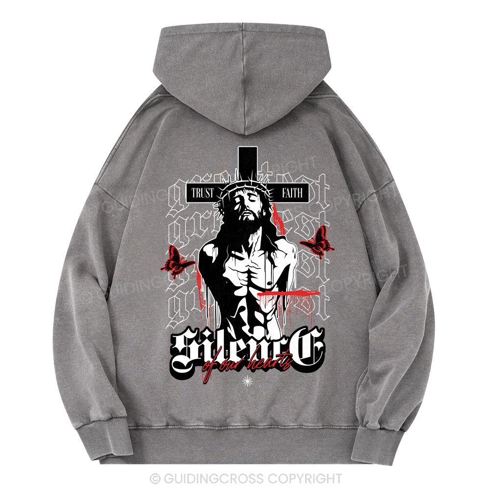 Silence Of Our Hearts Christian Washed Hoodie