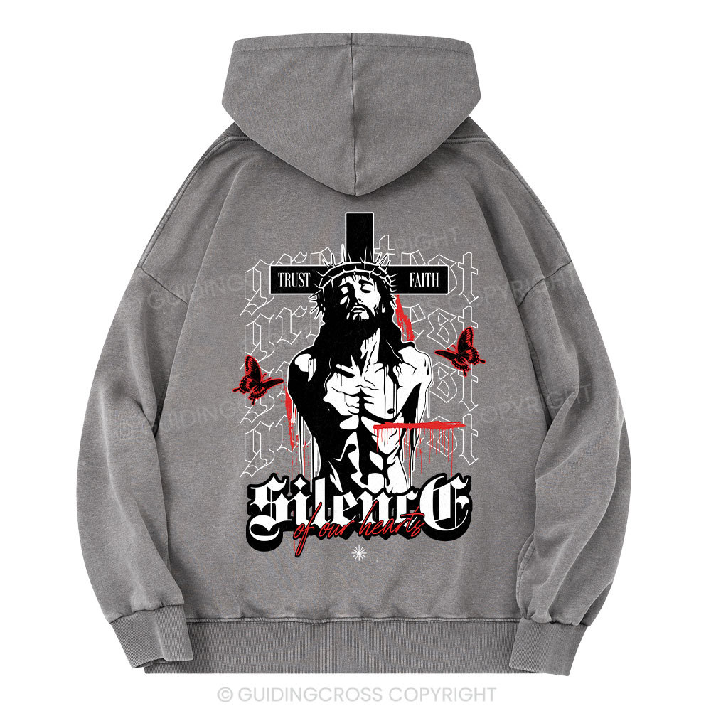 Silence Of Our Hearts Christian Washed Hoodie