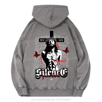 Silence Of Our Hearts Christian Washed Hoodie