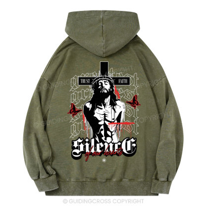 Silence Of Our Hearts Christian Washed Hoodie