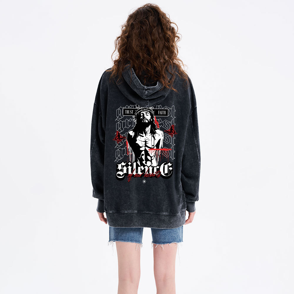 Silence Of Our Hearts Christian Washed Hoodie
