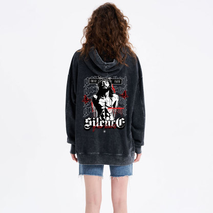Silence Of Our Hearts Christian Washed Hoodie
