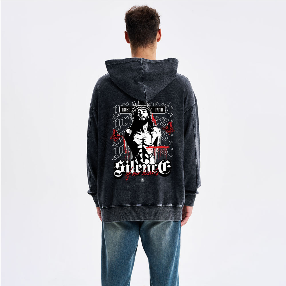 Silence Of Our Hearts Christian Washed Hoodie
