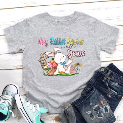 Silly Rabbit Easter Is For Jesus Christian Kid T-Shirt