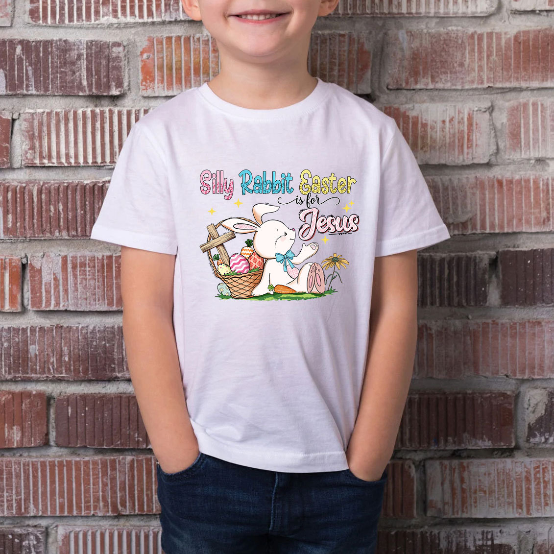 Silly Rabbit Easter Is For Jesus Christian Kid T-Shirt