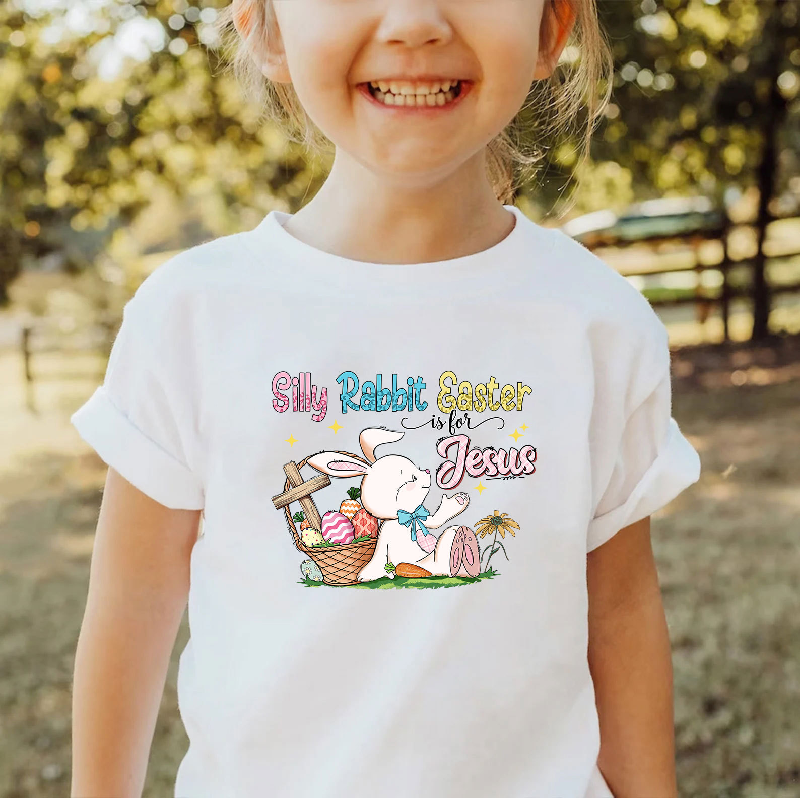 Silly Rabbit Easter Is For Jesus Christian Kid T-Shirt