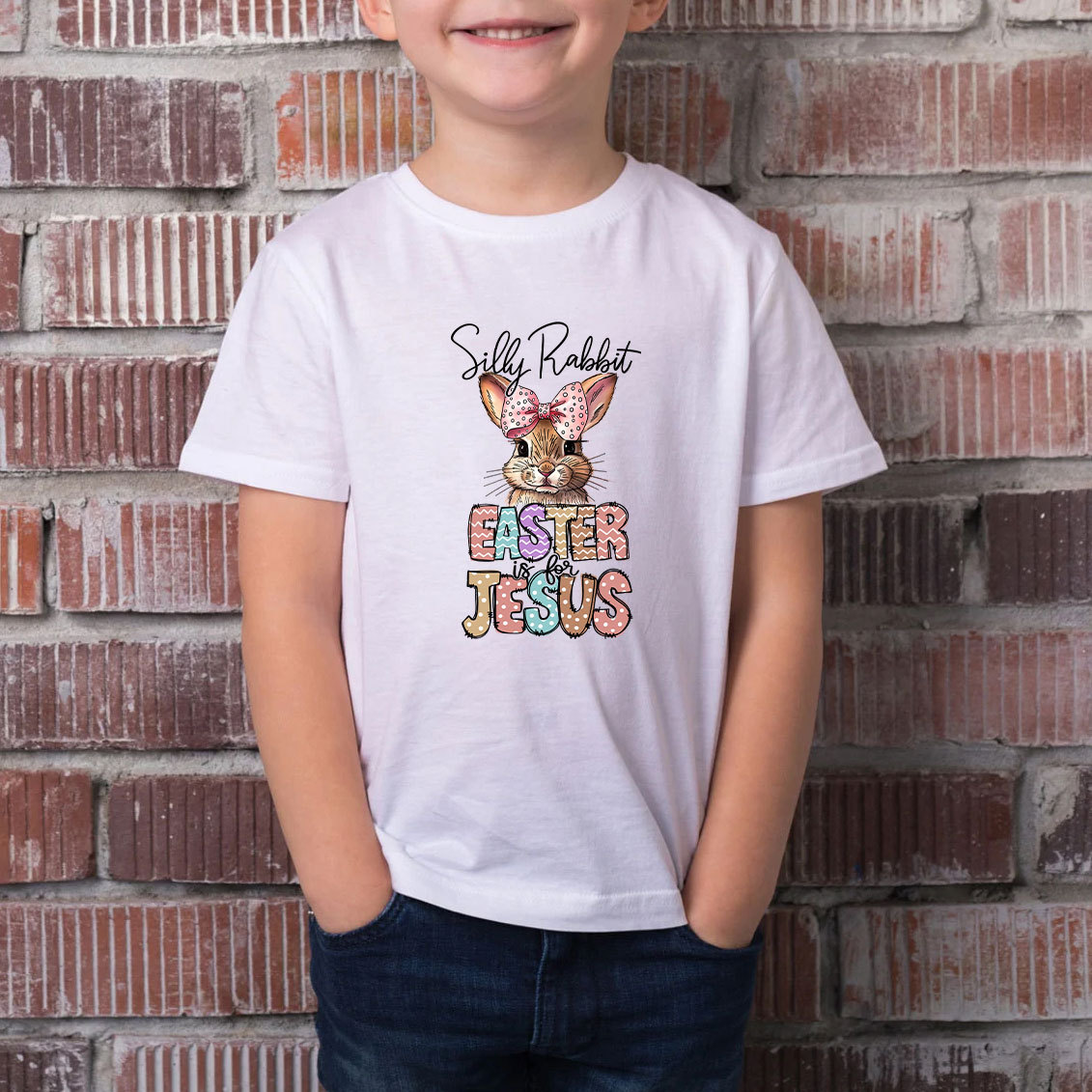 Silly Rabbit Easter Is For Jesus Christian Kids T-Shirt