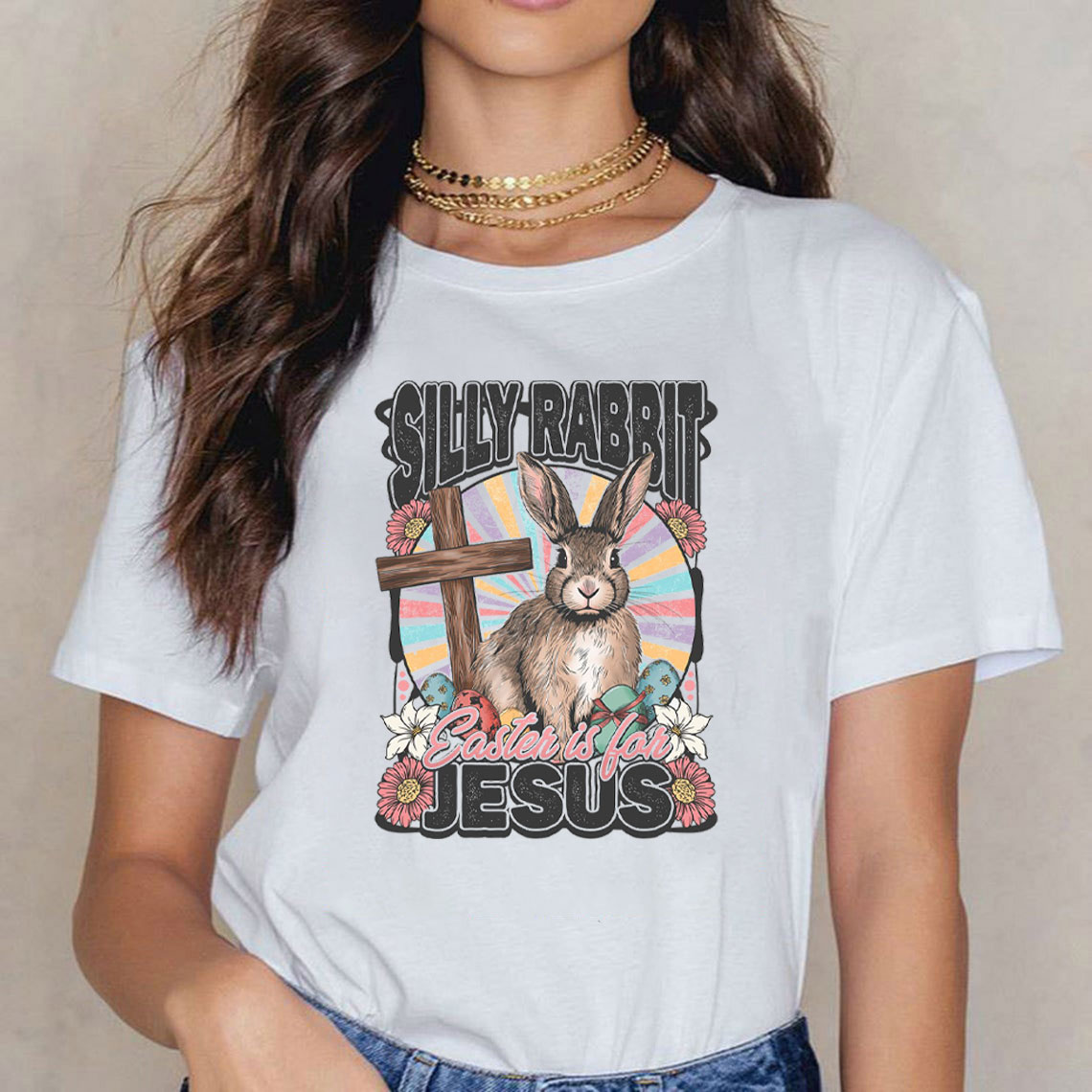 Silly Rabbit Easter Is For Jesus Christian T-Shirt