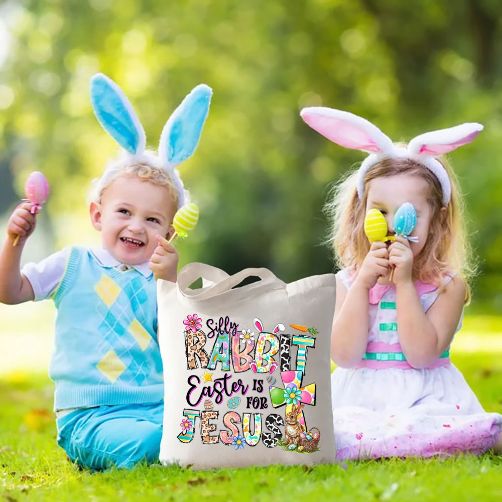 Silly Rabbit Easter Is For Jesus Christian Tote Bag