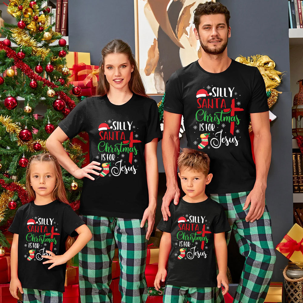 Silly Santa Christmas Is For Jesus Family Matching Shirts