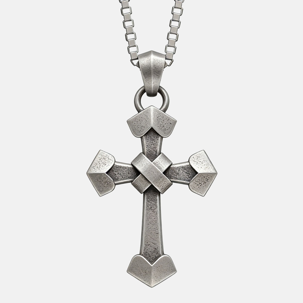Simple Cross Christian 925 Sterling Silver Necklace