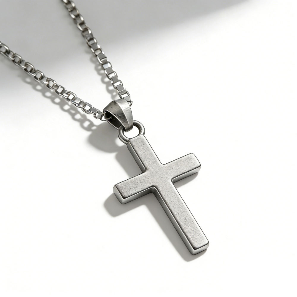 Simple Cross Christian 925 Sterling Silver Necklace