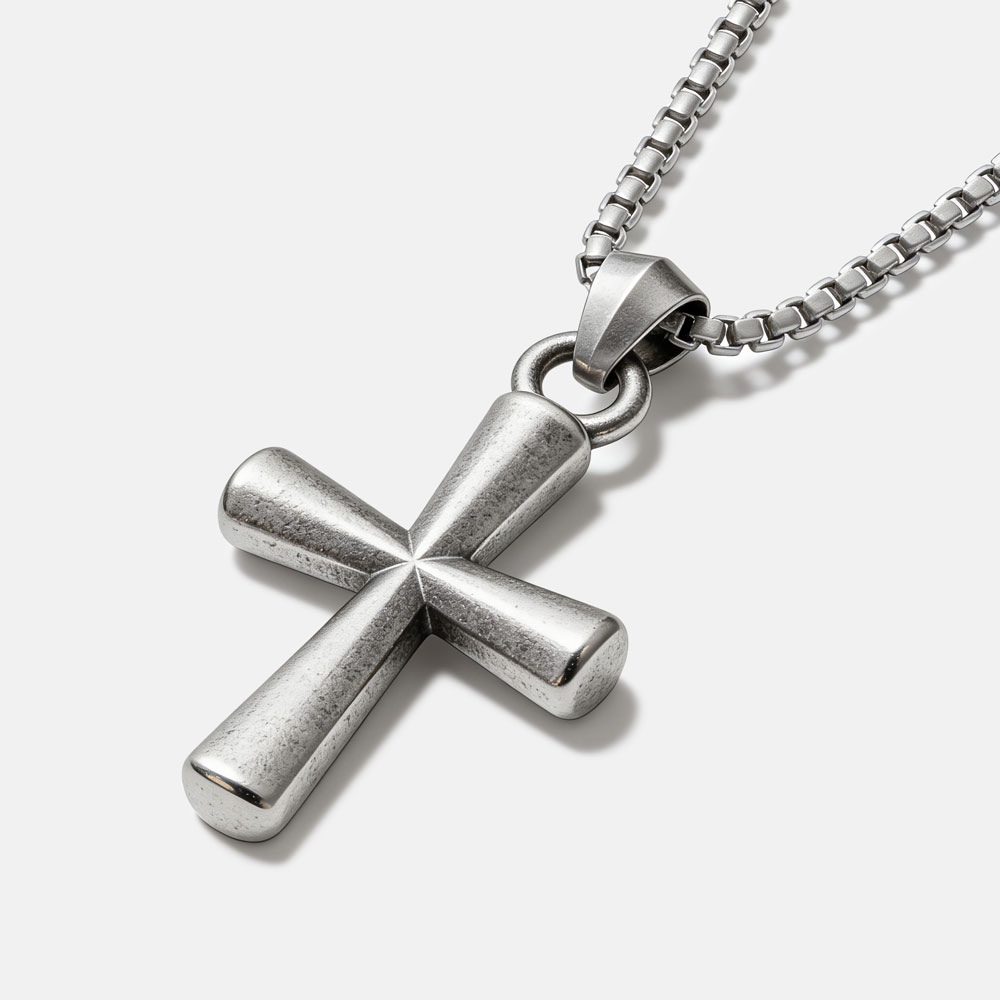 Simple Cross Christian 925 Sterling Silver Necklace