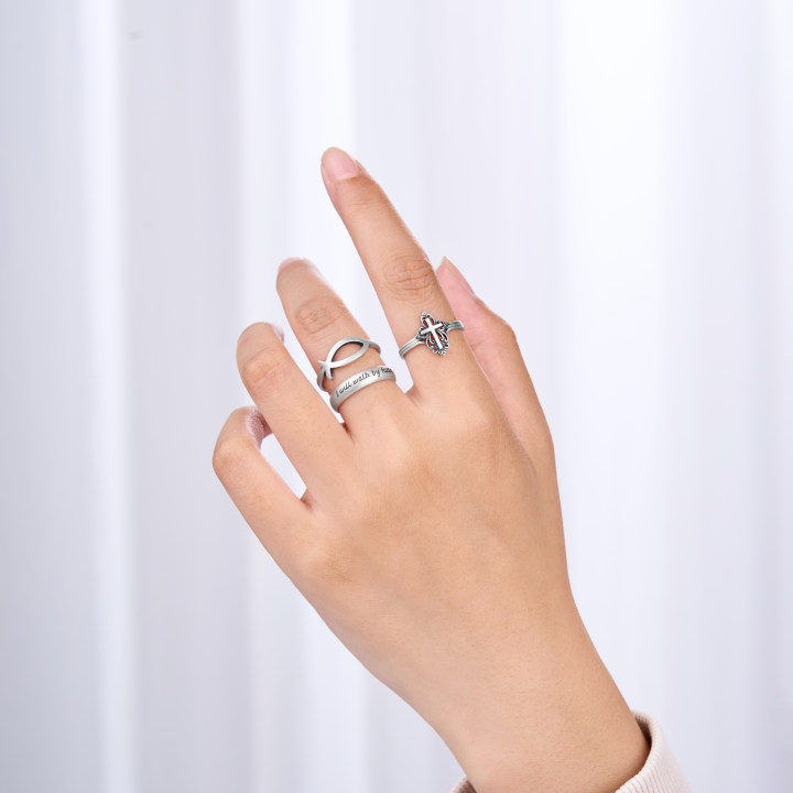 Retro Cross Christian 925 Sterling Silver Ring