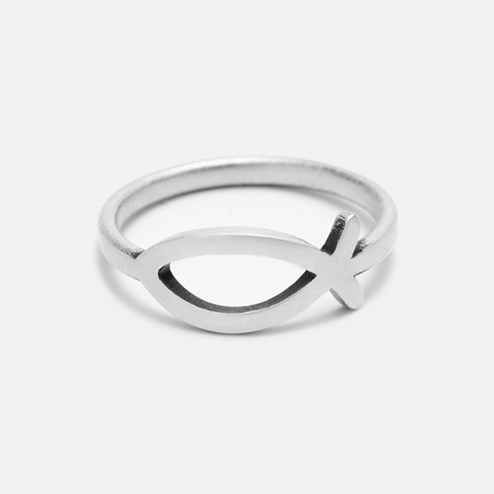 Simple Fish Christian 925 Sterling Silver Ring