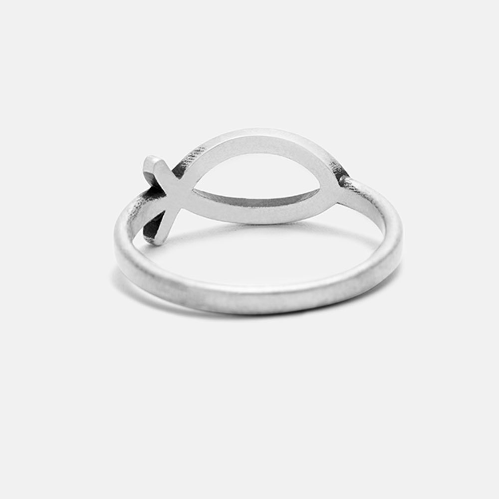 Simple Fish Christian 925 Sterling Silver Ring