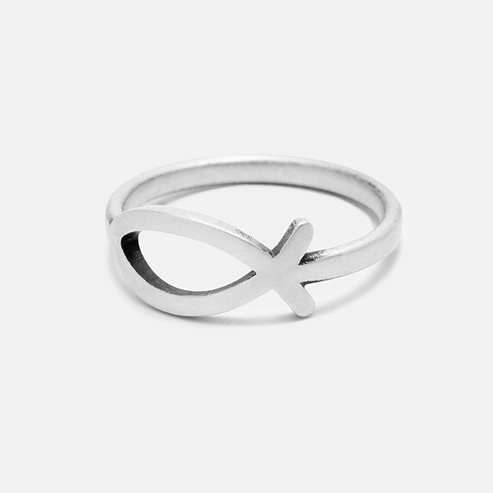 Simple Fish Christian 925 Sterling Silver Ring