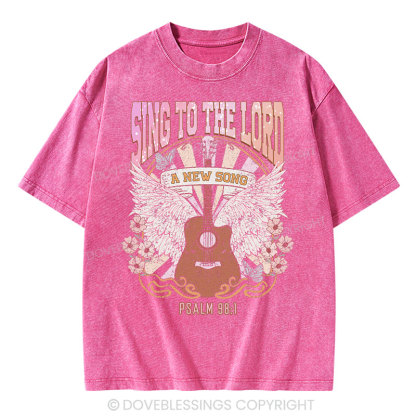 Sing to The Lord A New Song Christian Washed T-Shirt