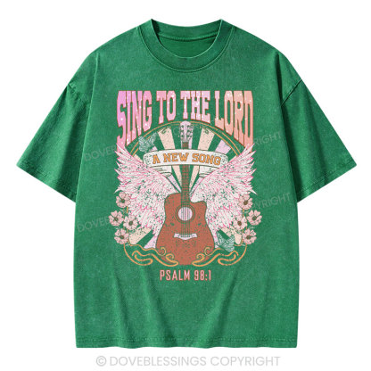 Sing to The Lord A New Song Christian Washed T-Shirt