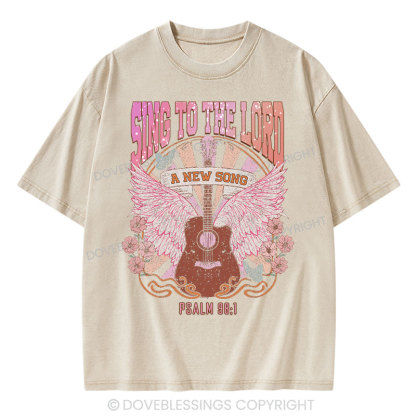 Sing to The Lord A New Song Christian Washed T-Shirt