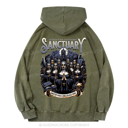 Sinister Sanctuary Christian Washed Hoodie