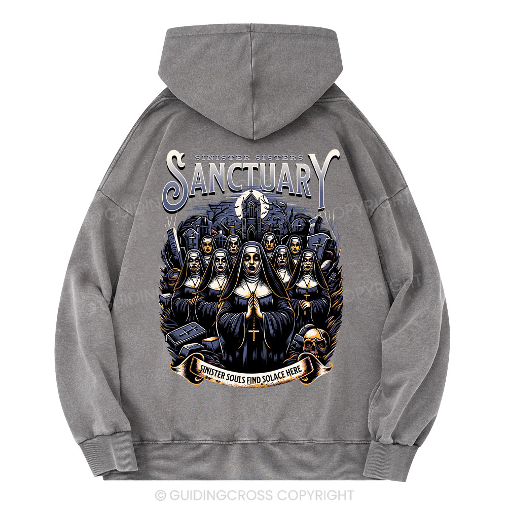 Sinister Sanctuary Christian Washed Hoodie