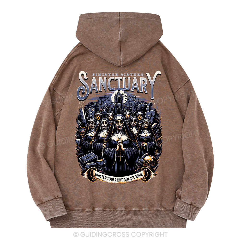 Sinister Sanctuary Christian Washed Hoodie