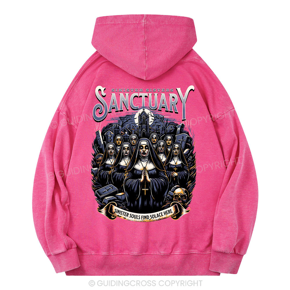 Sinister Sanctuary Christian Washed Hoodie