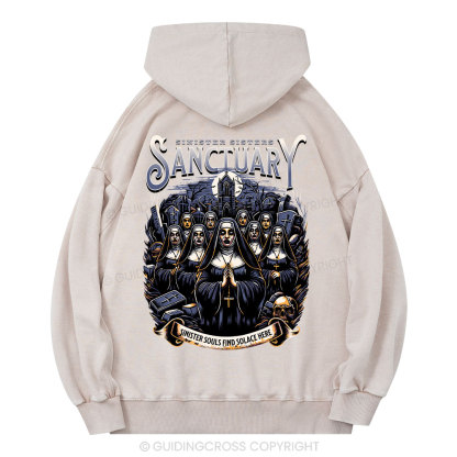 Sinister Sanctuary Christian Washed Hoodie