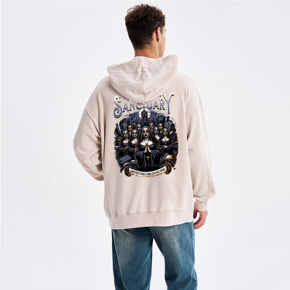 Sinister Sanctuary Christian Washed Hoodie