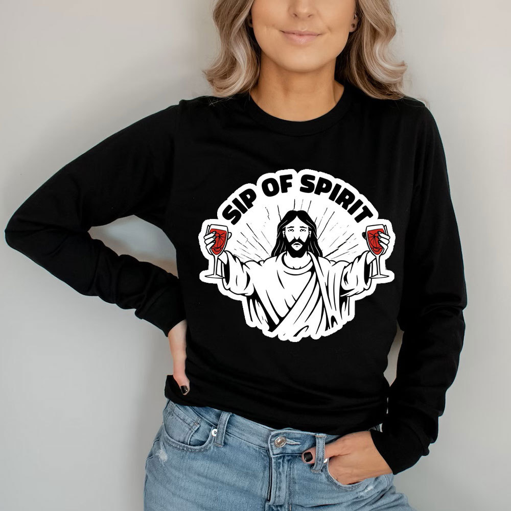 Sip Of Spirit Christian Long Sleeve T-Shirt