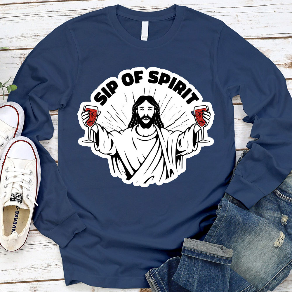 Sip Of Spirit Christian Long Sleeve T-Shirt