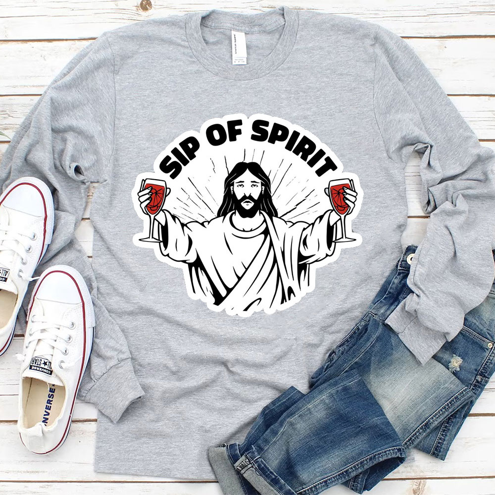 Sip Of Spirit Christian Long Sleeve T-Shirt
