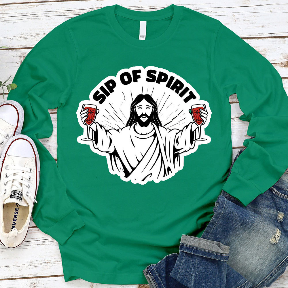 Sip Of Spirit Christian Long Sleeve T-Shirt