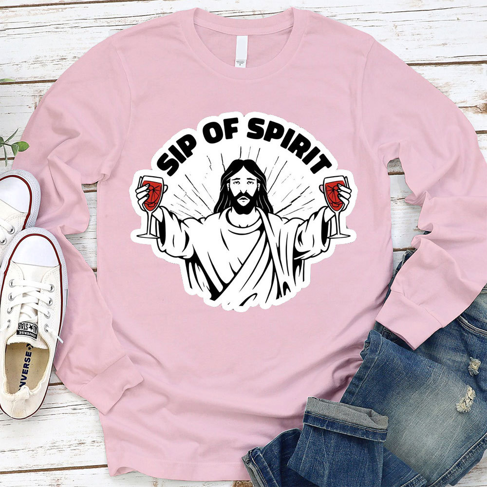 Sip Of Spirit Christian Long Sleeve T-Shirt