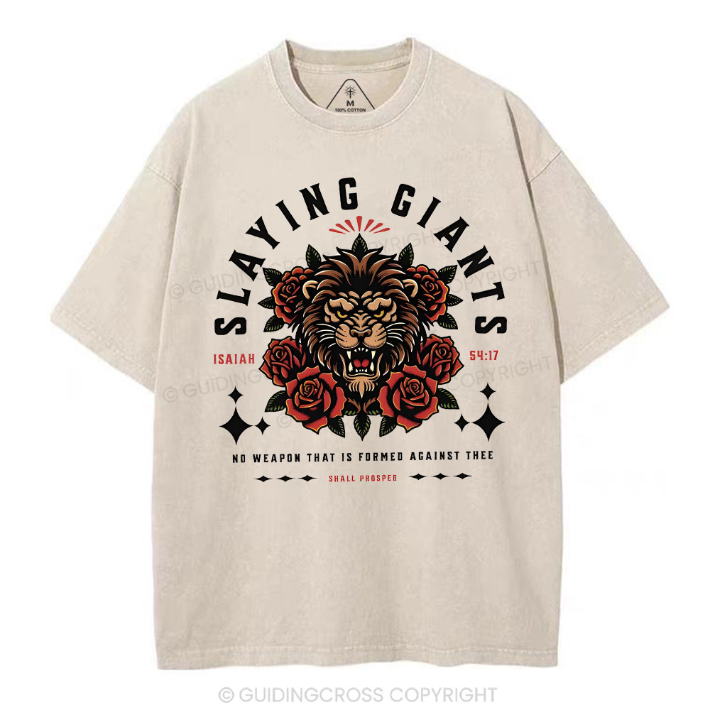 Slaying Giants Christian Washed T-Shirt