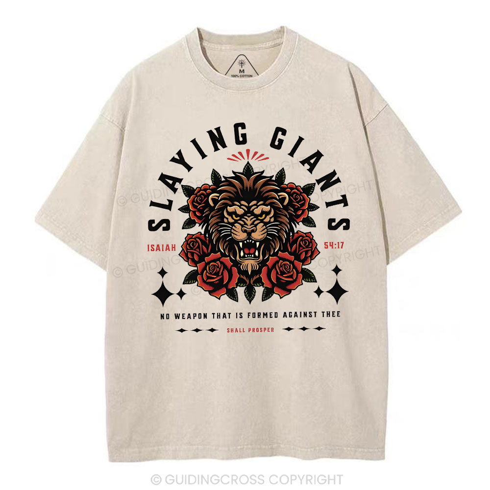 Slaying Giants Christian Washed T-Shirt