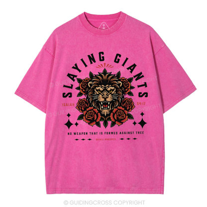 Slaying Giants Christian Washed T-Shirt