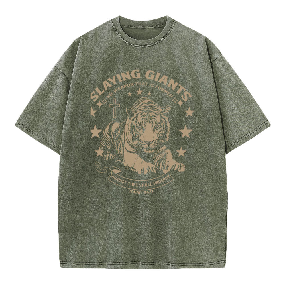 Slaying Giants Christian Washed T-Shirt